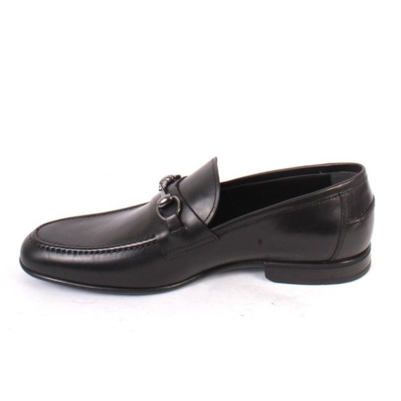 ROBERTO SERPENTINI 55020 Black Leather Loafers Classic Shoes